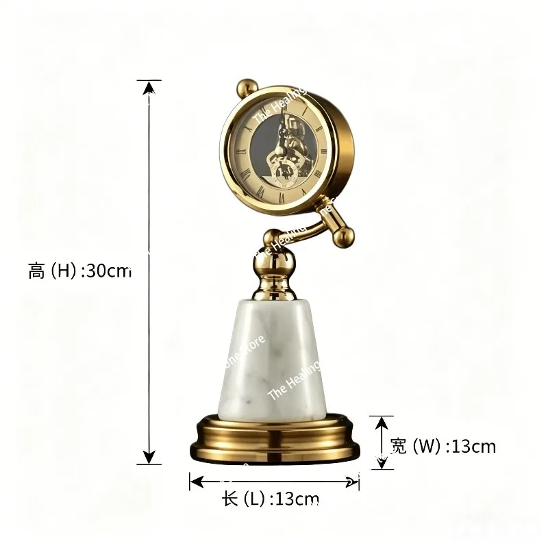 Nordic light luxury perspective movement desk clock decoration hotel study office living room model room ornament