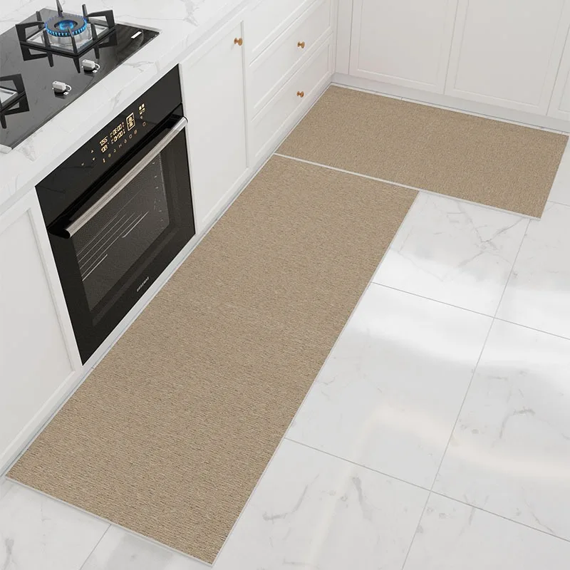 

Kitchen Floor Mat Solid Color High-grade Household Anti-slip Carpet Wipeable and Wash-free Special Rug שטיח למטבח 주방 카펫