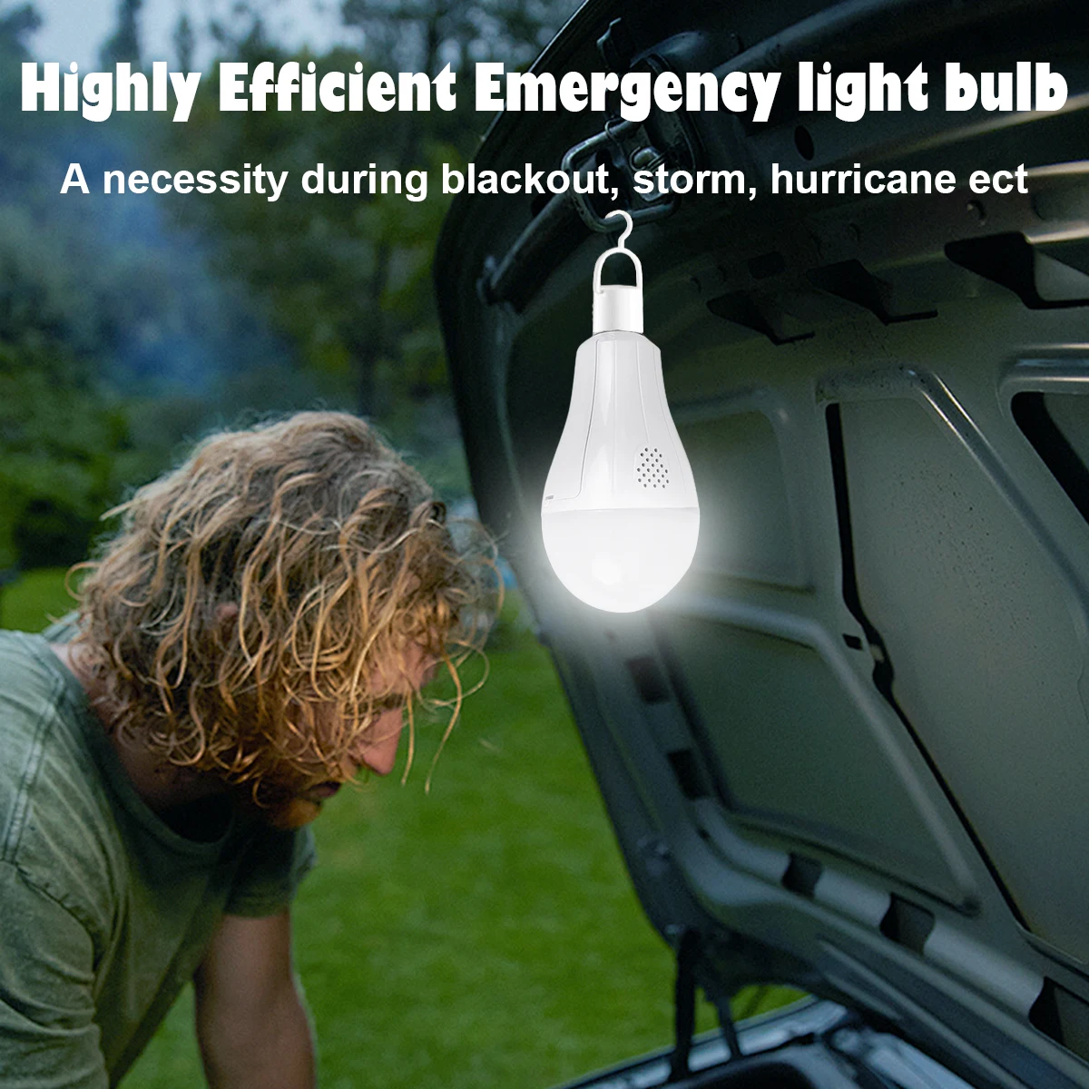 

15W LED Emergency Light Bulb Handheld Charging Energy-Saving Light Bulb Household Power Failure Emergency Light Bulb