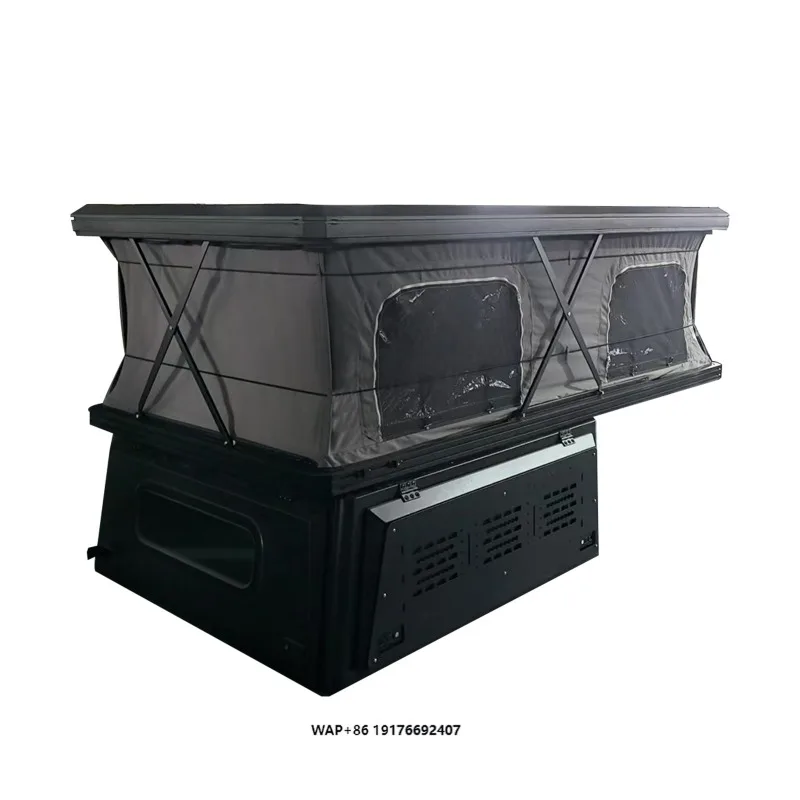WTP02A 4x4 Overland Camping New Pop Canvas Waterproof Roof Top Tent Truck Canopy Camper Double Layers Aluminum Shell