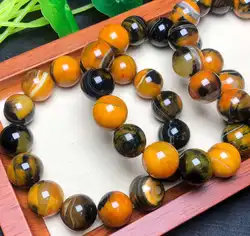 Natural Bumblebee Agates Onyx Stone Round  Beads Bracelets For Women Men Jewelry 8/10/12/14mm