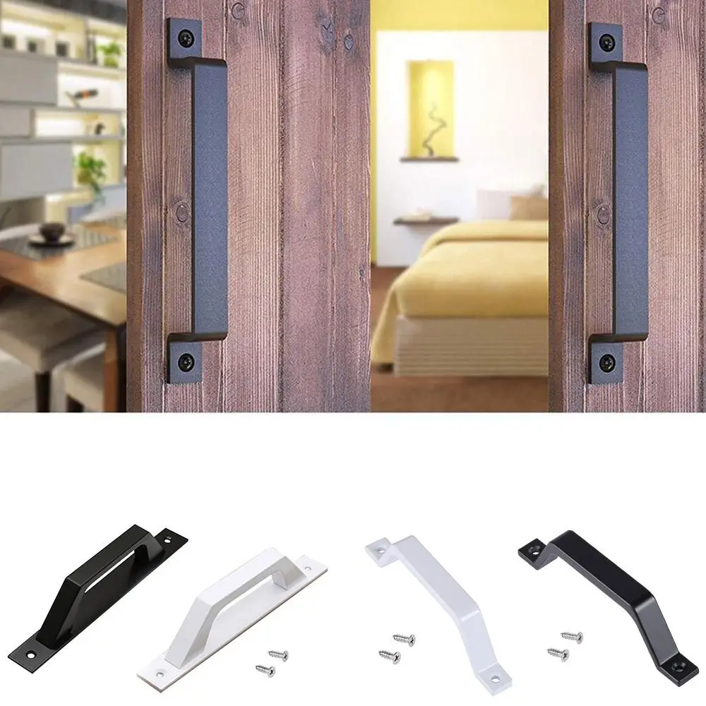 

Fashion Aluminium Alloy Door Handle Knobs Push-pull Door Pulls Black/White Sliding Hardware
