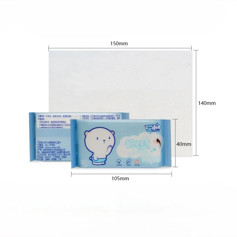 64pcs Mini Hand Wipes Disposable Portable Travel Size Easy Pull Out Mouth Cleaning Wet Tissues for Home Office School Daily Use view 6