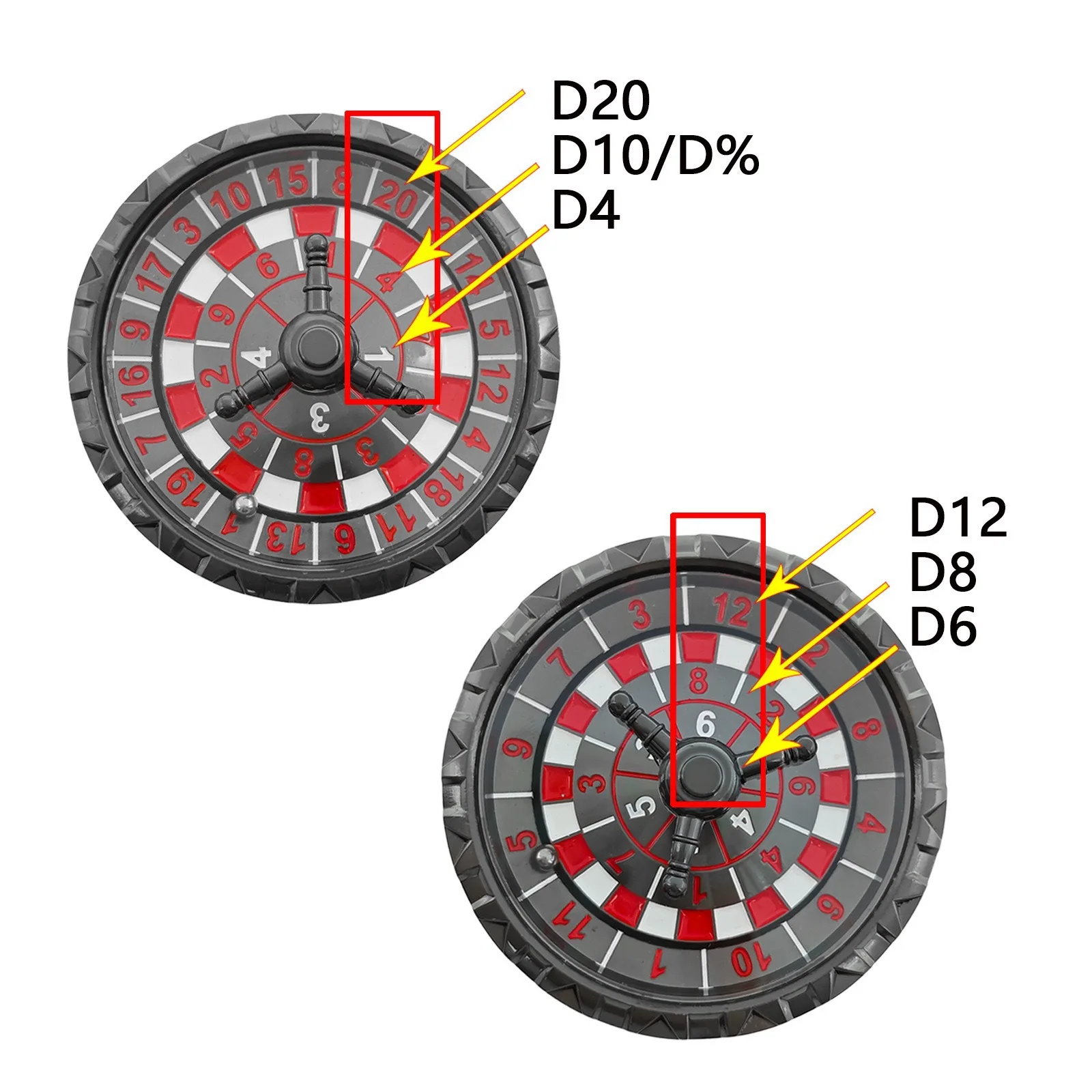 7 في 1 نرد الروليت الدوار متعدد الجوانب النرد المعدني TRPG لعبة لعب الأدوار D&D النرد للنردات التنين والزنزانة الدوران #4