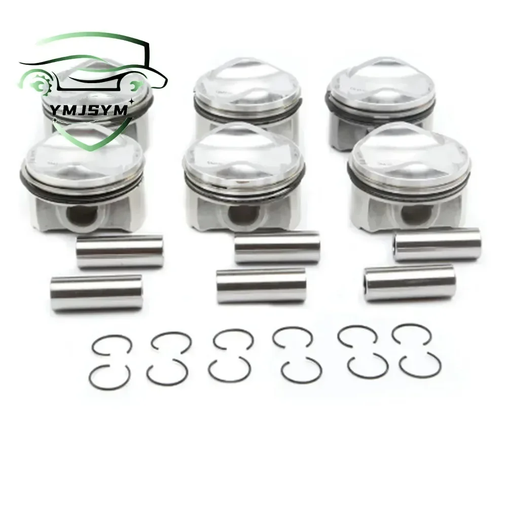 06E107065DM 84.51mm 6 Cylinder Engine Piston and Rings Kit for Audi A4 A5 A6 A7 A8 Q5 Q7 Q5L Touareg New Original Accessories