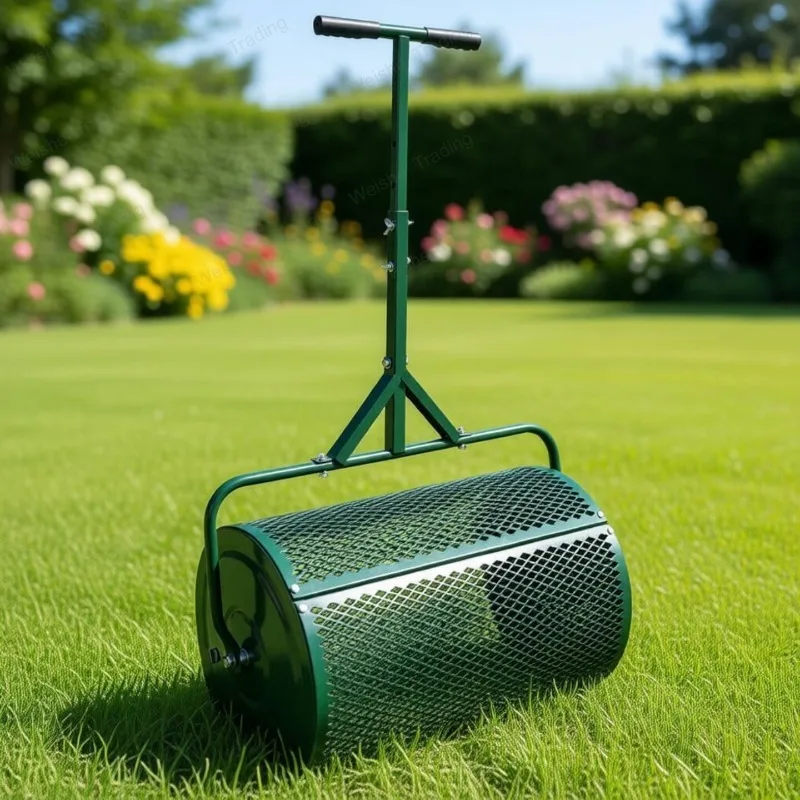 Fertilization push-pull boom spreader, iron basket roller covering soil surface dressing compost