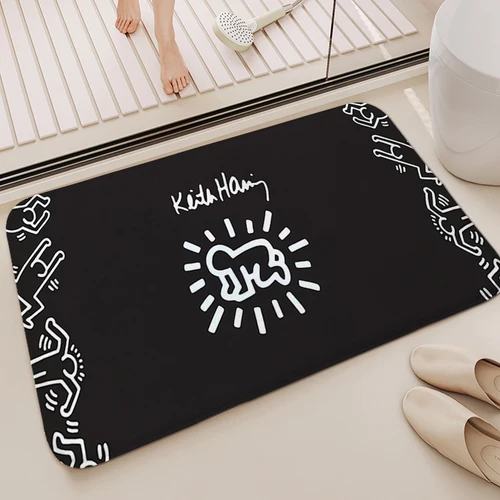 애니메이션 방 러그 A-Keith Harings 침실 욕실 매트, 전면 문짝 입구 카펫, 주방 바닥, 트레드밀 복도 러그
