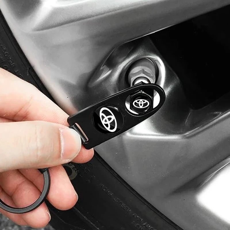 سيارة عجلة الإطارات صمام ينبع غطاء مع المفاتيح اكسسوارات لتويوتا كورولا يارس Rav4 أفينسيس أوريس كامري سيكويا C-hr 86 بريوس