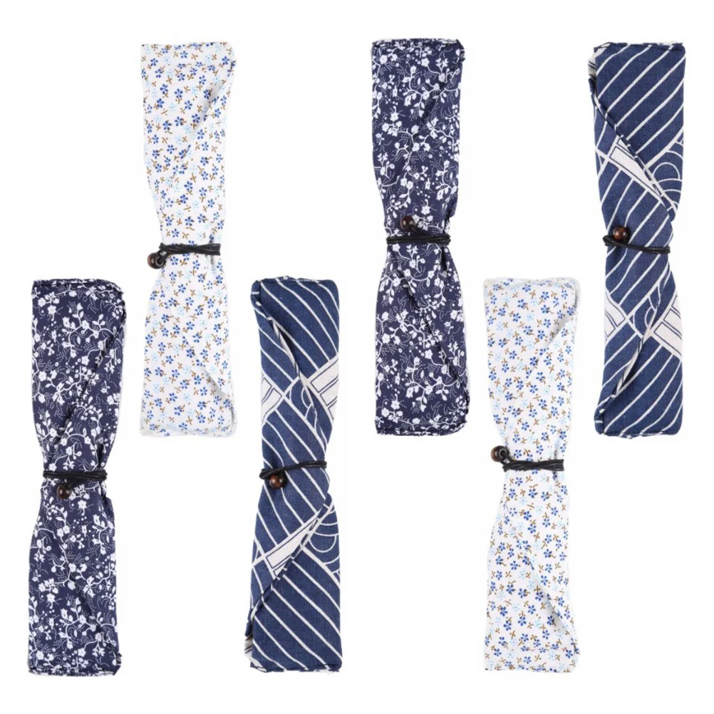 

6 Pcs Spoon Chopstick Storage Cloth Bag Outdoor Fabric Container Travel Reusable Thick Material Flipping Design Dust