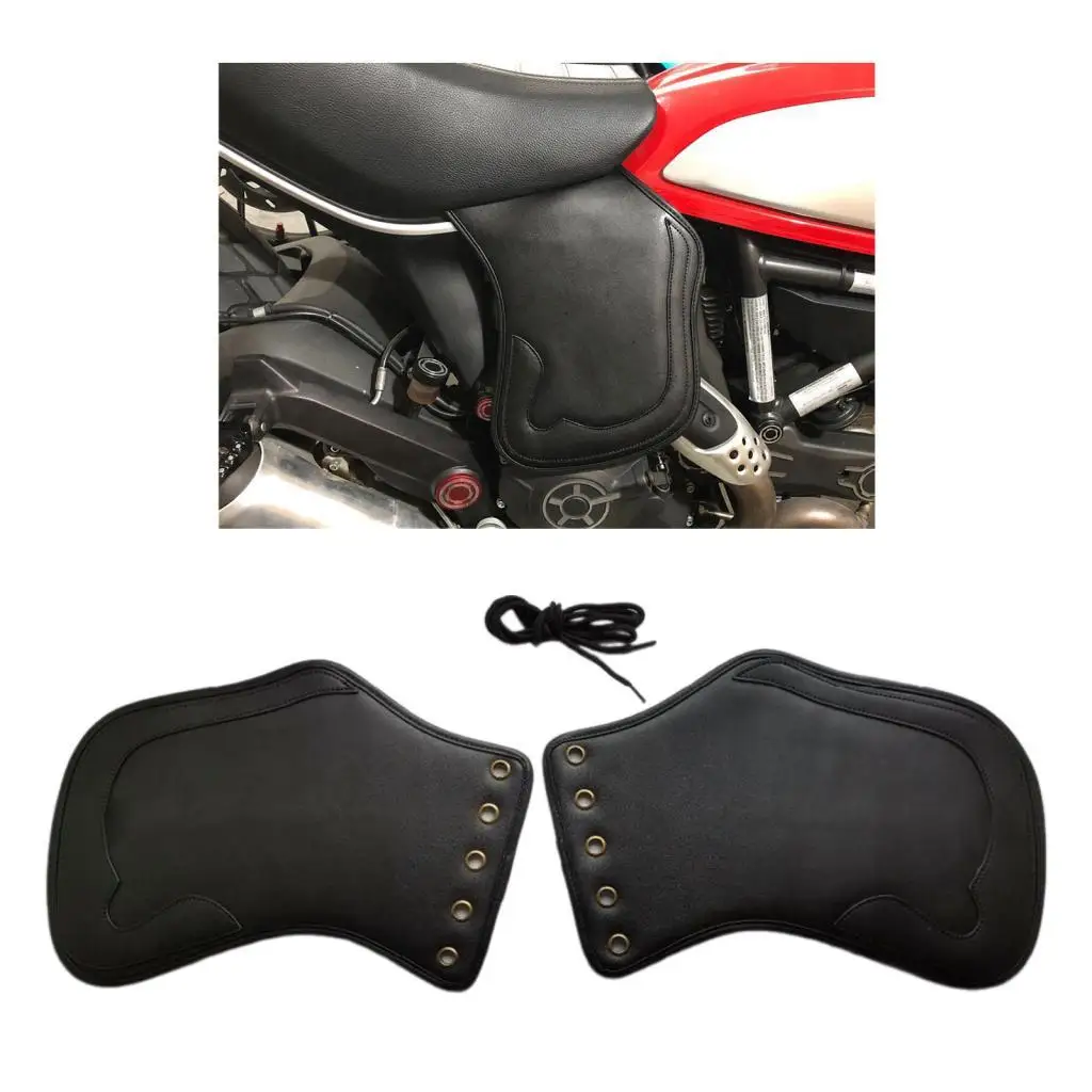 

Leather Side Saddle Heat Shield Deflector Universal Fit for Harley Sportster