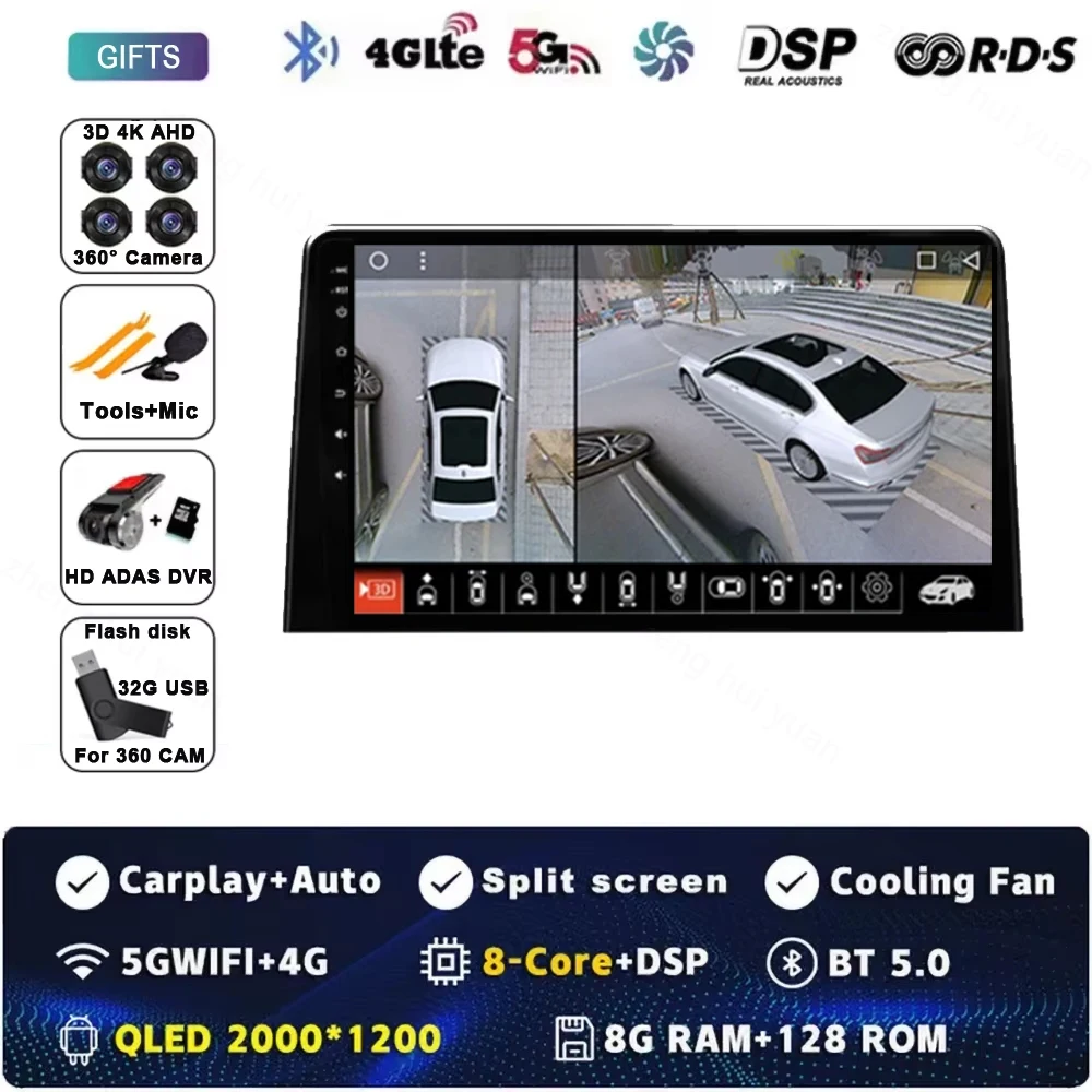 Android 16 Carplay autoradio multimediasysteem videospeler voor Citroen Berlingo 2019 Peugeot Partner Rifter 2020 voor Opel Combo
