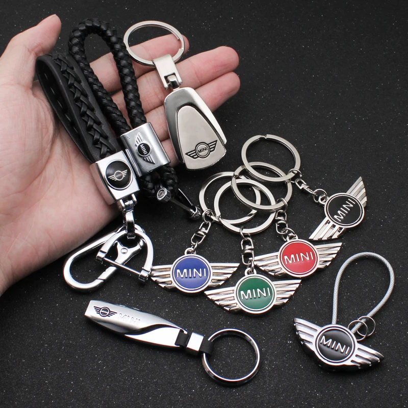 Car Leather Keychain Key Ring Chain Festival Gift Auto Accessories Badge For Mini Cooper One JCW F54 F55 F57 F60 Coupe R50 R56 R