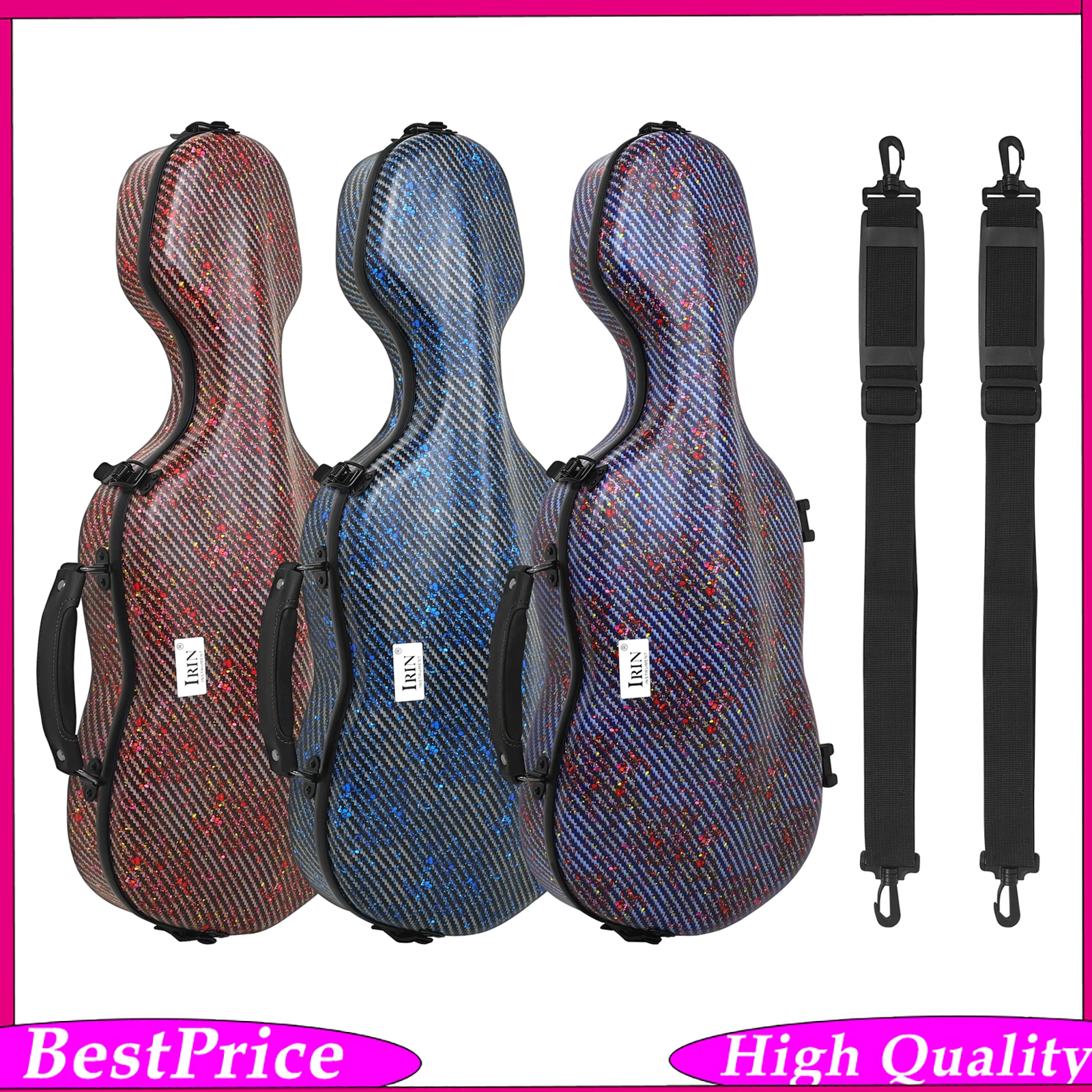 IRIN VB-110 Violin Case 4/4 Violin Storage Box Composite Lightweight Fiddle Bag with Built-in Hygrometer for Violin Accessories