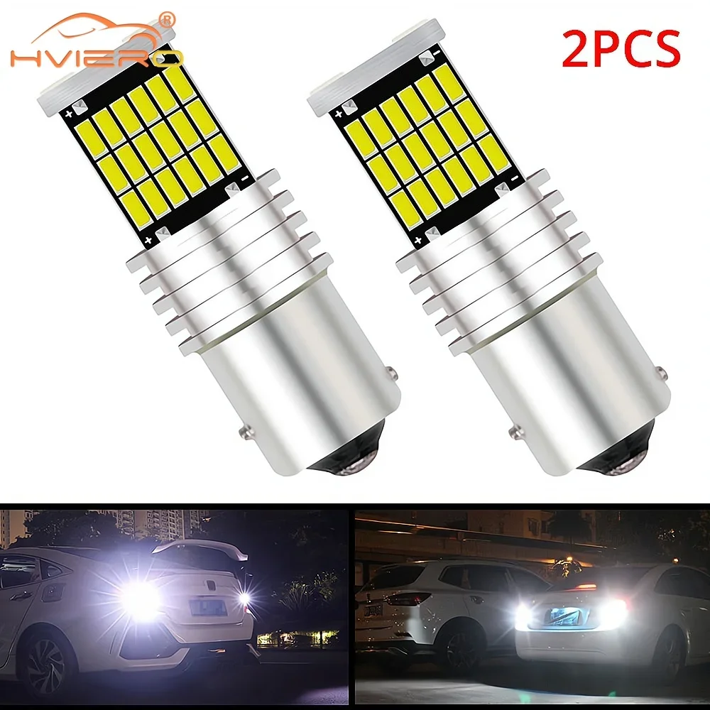 

2Pcs T15 LED Ba15s 1156 1157 General High Power Car Light Bulbs White 12V Backlight W16W 45SMD 4014 Turn Signal Busable Conzida