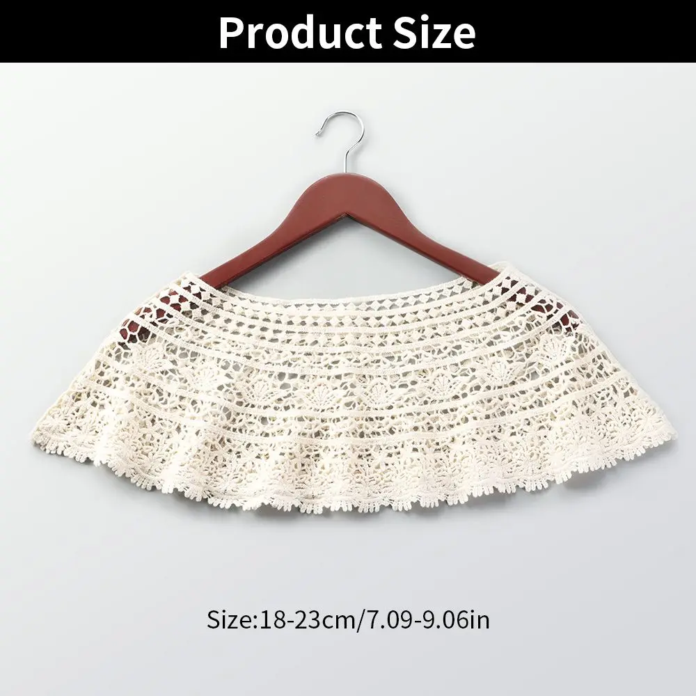 Frauen Zubehör Vintage Aushöhlen Quaste Spitze Weste Häkeln Knit Cape Schal Poncho Gefälschte Kragen