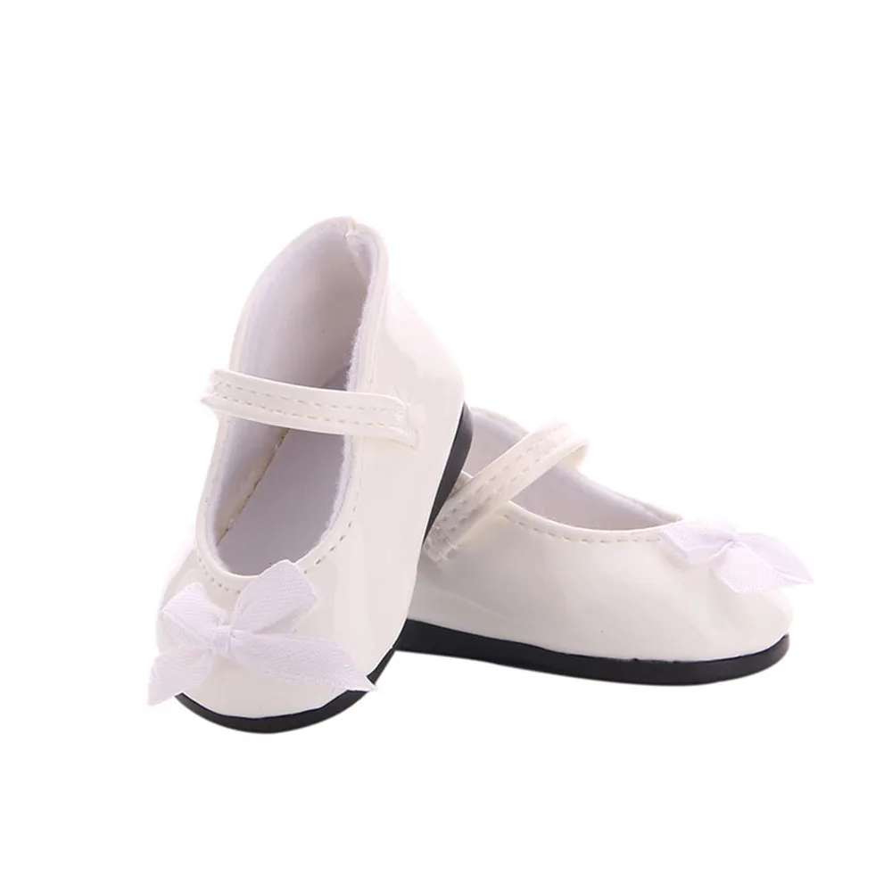 7Cm Doll Shoes White Bow Canvas Shoes Sneakers Fit 18 Inch American Doll&43cm Baby New Born Doll Clothes Girl Accessories