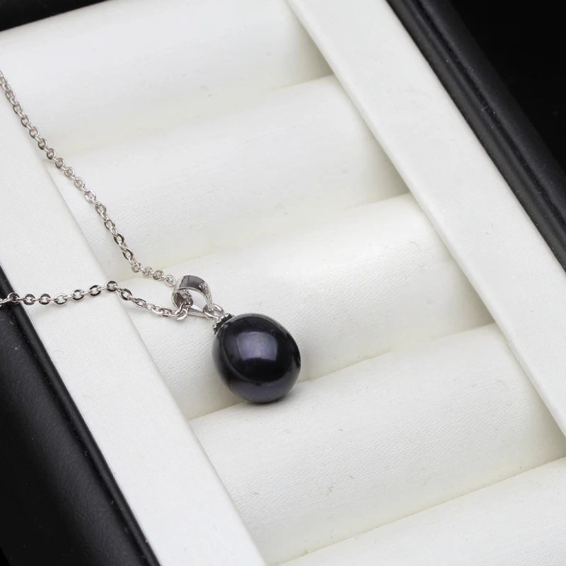 Real Pearl Pendant On The Neck Woman,925 Silver Cultured Natural Fresh Water Pearl Pendant Pendant Jewelry Wife Mother White