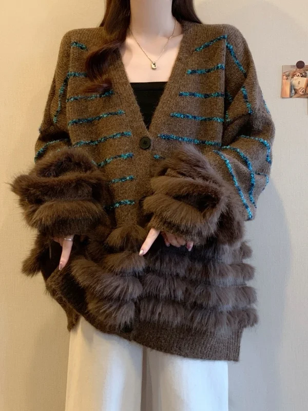 

Модный вязаный кардиган большого размера, женский осенне-зимний новый мягкий уютный нежный свитер больших размеров, модная открытая рубашка