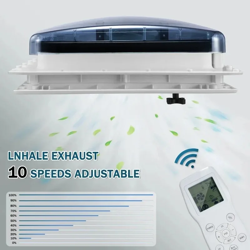 

【 Hot】RV Fan Rain Sensor 10/3 Speed Remote Control Caravan RV Roof Skylight M-otorhomes Vents 12V Camper Vehicle Electric RV Ven