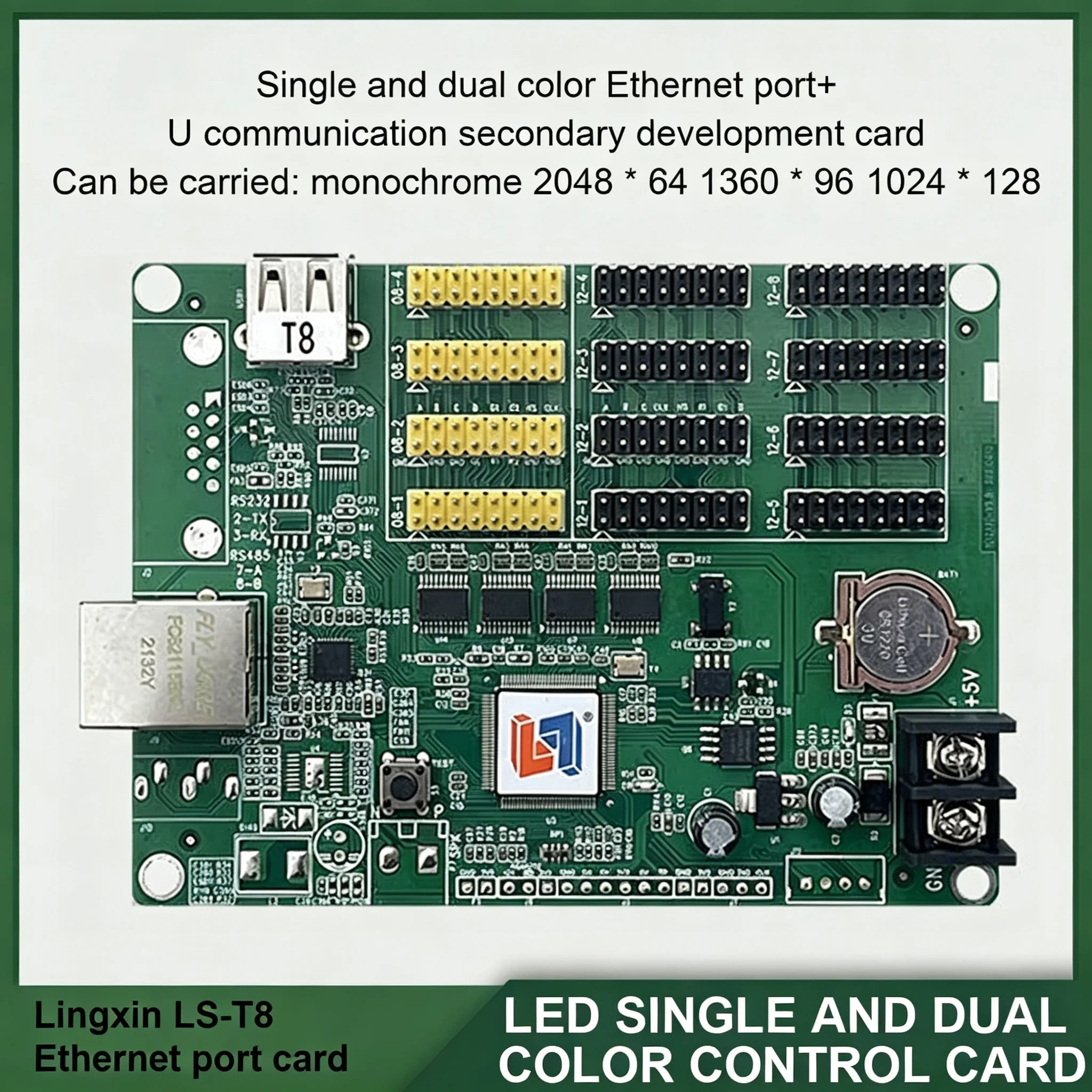 LS-T8 Control Card Single Dual Color LED Display Mainboard Advertising Screen Multi Region Display Redeveloped