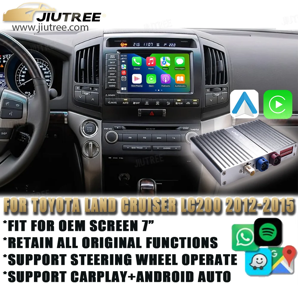 Linux System For Toyota Land Cruiser 200 LC200 2012-2015 Wireless Apple CarPlay Android Auto Stereo Upgrade Oem screen Retrofit