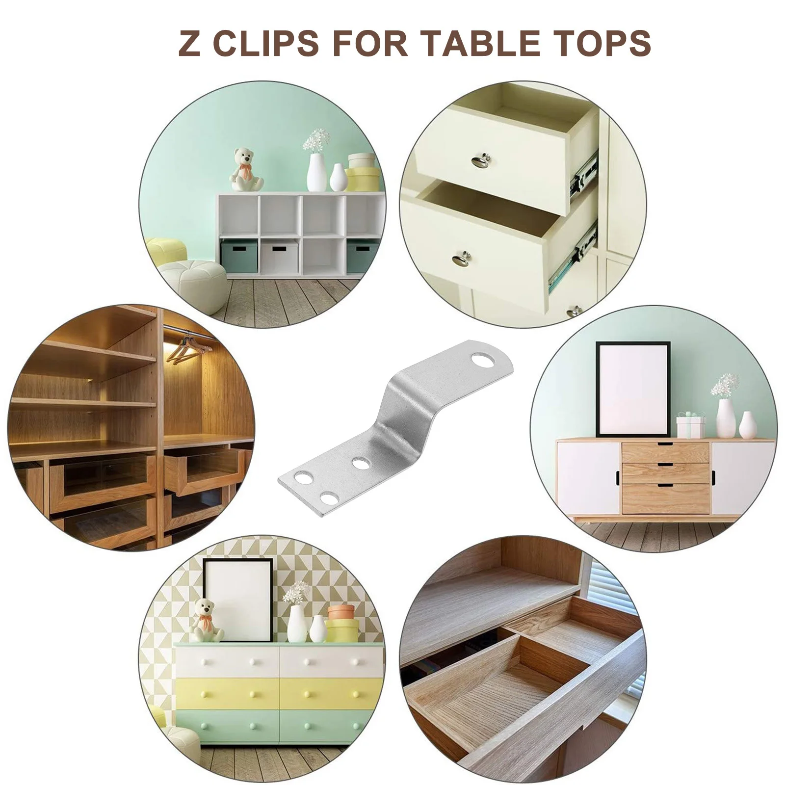 20 قطعة مقاطع تثبيت الأثاث مقاومة للصدأ قوية عقد الجدول العلوي موصلات للإطارات رفوف مكاتب Z مقاطع