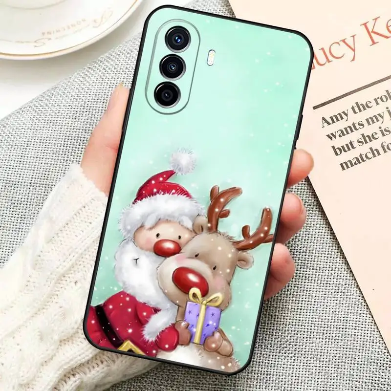 Christmas Elk Phone Case Funda For Huawei P50 P30 Pro P40 P10 P20 Plus Lite Psmart 2020 Y6 Y5 Y8s Y8p Y5 Back Cover