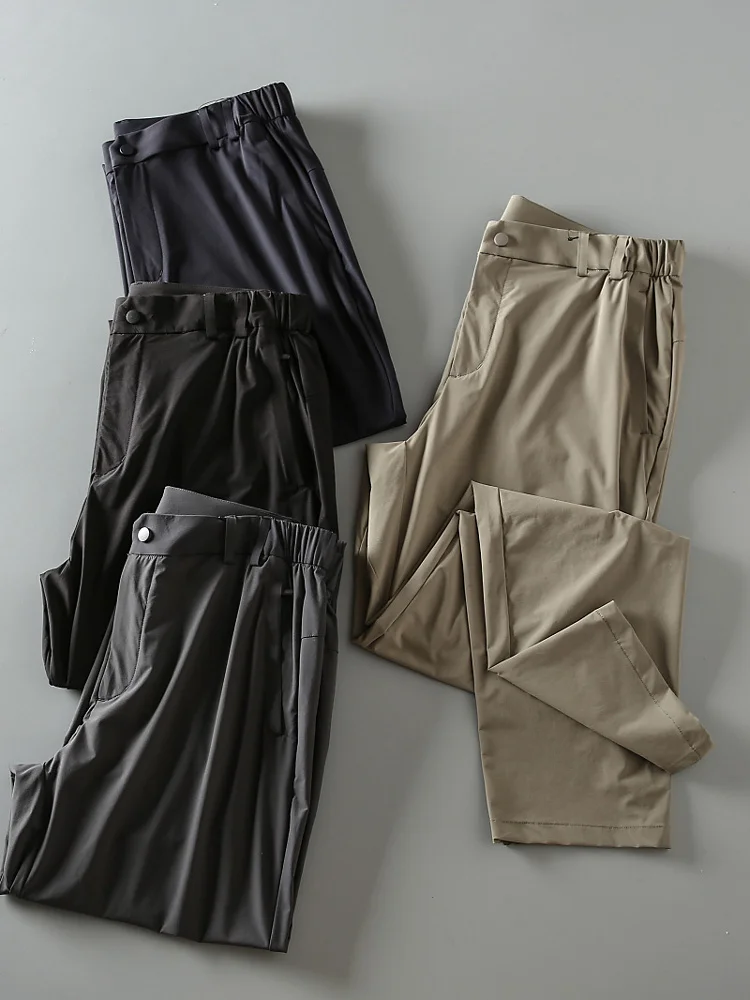 

Men's Summer New Sle Cool Fiber Laser Perforated Outdoor Workwear Functional Qui Dry Breathable Straight Casual Pants