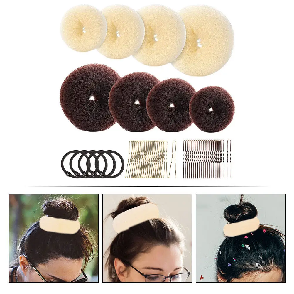 

Набор для создания причесок: креативные приспособления для пучков-пончиков, U-образные заколки, резинки для волос – инструмент для быстрой и легкой укладки для женщин
