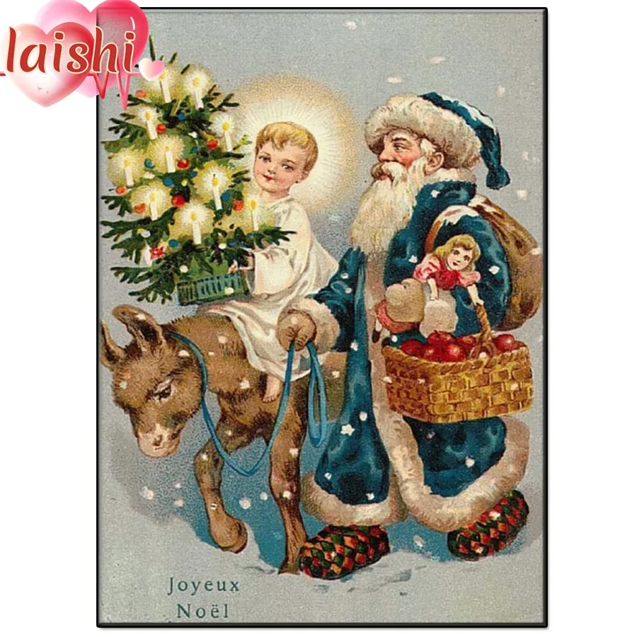 New Christmas decoration, christmas eve, santa Round diamond painting diamond painting embroidery Home Decor diamond mosaic gift