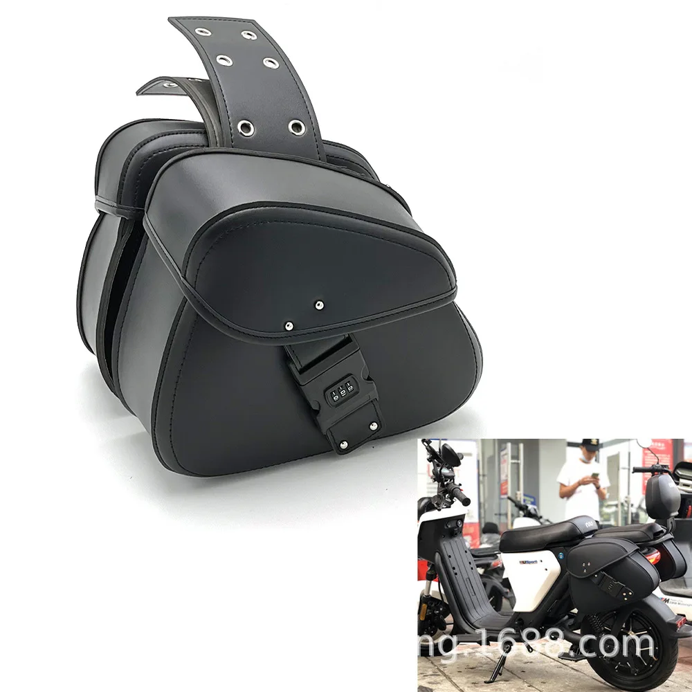 

Retro Fashion Motorcycle Saddle Bags Pouch Storage Case Side Luggage Tank Suitcase Waterproof PU Leather Motorbike Accessories
