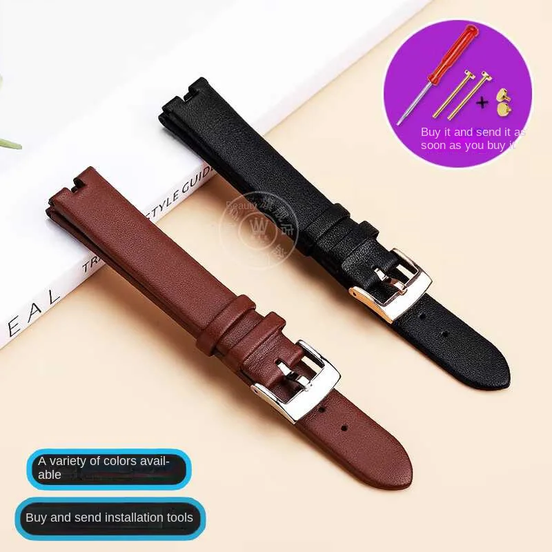 Genuine leather watchband For G-ucci YYA141404 YA141501 YA1412 Women watch strap 12mm14mm GC Series notch Black brown bracelet