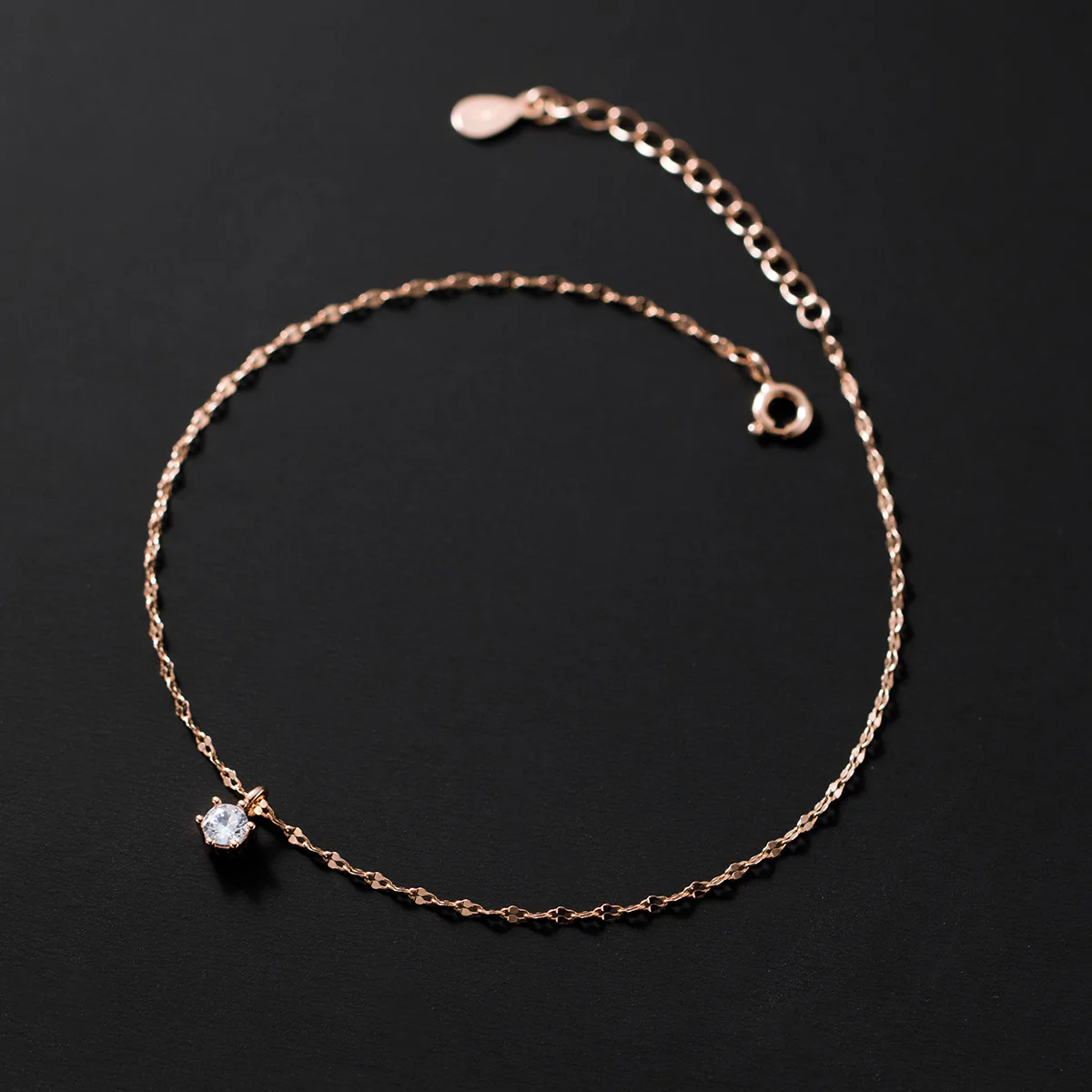 S925 Sterling Silver Simple Female Anklet Bracelet Charm Crystal Leg Bracelets For Women Girls Fine Jewelry Wedding Party Gift