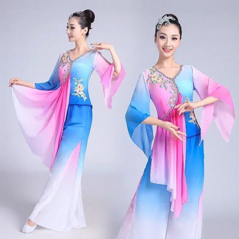 

Hanfu новый стиль одежда хмонг классические национальные костюмы Yangko одежда сценическая одежда костюмы танцевальный костюм