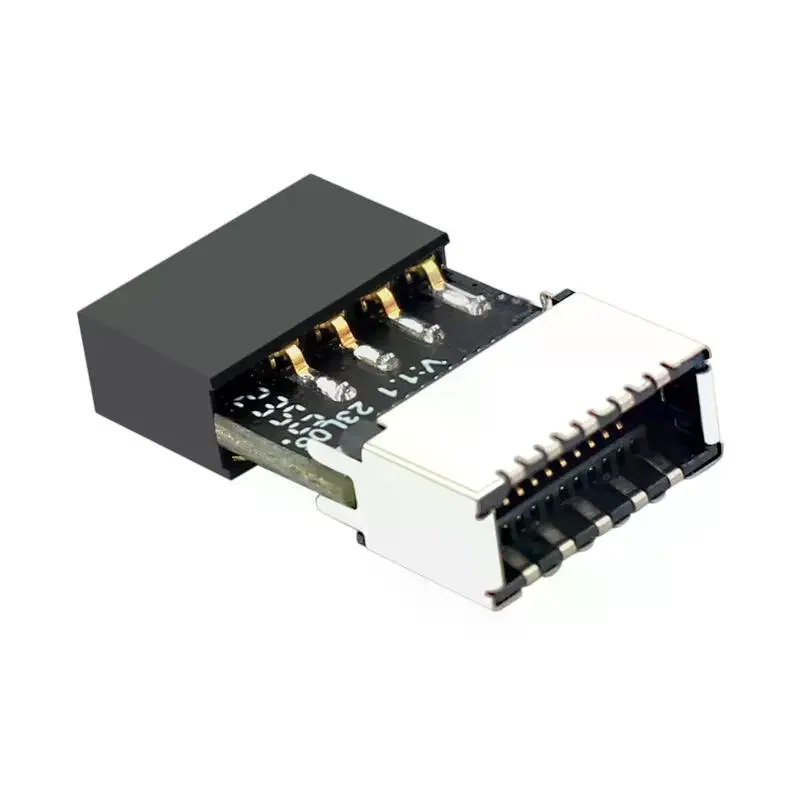 1Pcs TYPE-C Socket 9-Pin USB 2.0 Extender Card Motherboard USB2.0 9Pin To TYPE-E Female Adapter For  OS/Windows Linux