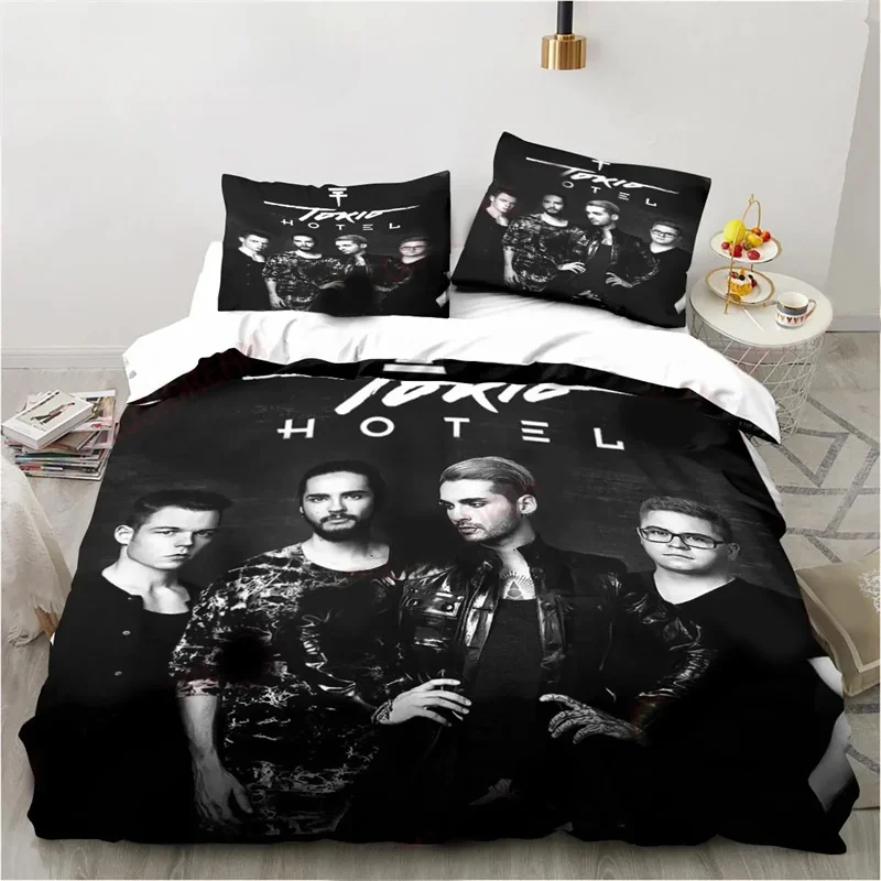 3D Print Tokio Hotel Bedding Set,Duvet Cover Comforter Bed Set Quilt Cover Pillowcase,King Queen Twin Size Boys Girls Adults