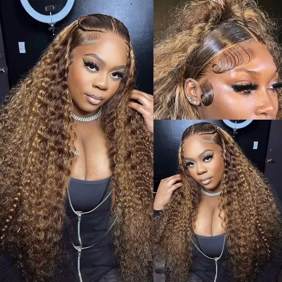 30 بوصة 4/27 مجعد الدانتيل الجبهة باروكة من شعر طبيعي 13x6 13x4 Hd الدانتيل الشفاف الباروكة الأمامية 180 الكثافة مجعد الباروكات للنساء