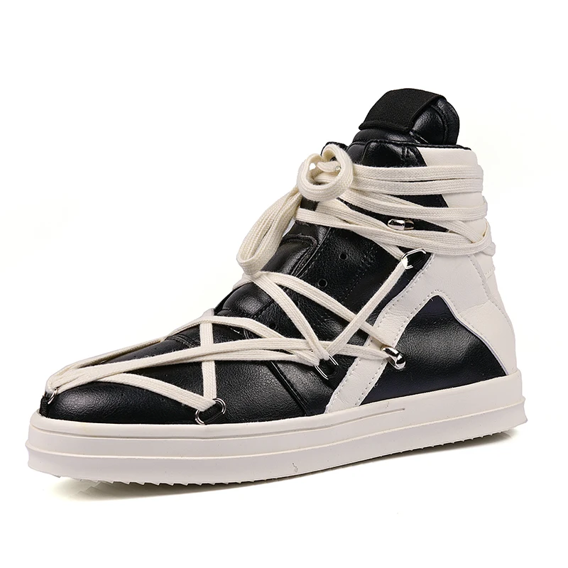 VIPOL Men's trendy high-top sneakers, fashionable and casual multi-color sports shoes, outdoor casual men's boots