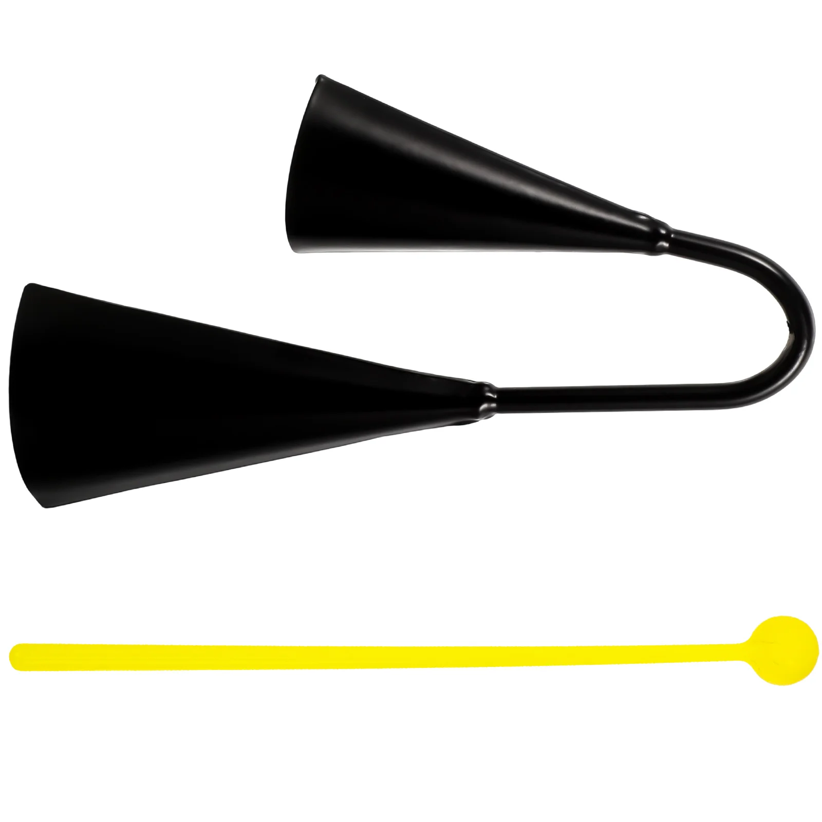 

Double Cowbells Metal Durable Iron Calling Bell Musical Instrument For Classroom Outdoor Festival Small Size With Wood Hammer