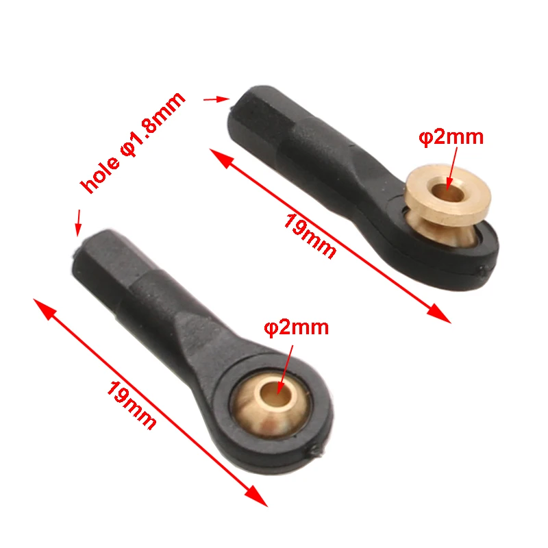 10PCS M2 M3 Plastic Ball Joint Connecting 2mm 3mm Head Buckle Push Rod End Steering Connector with Gasket Screws fr RC DIY Model