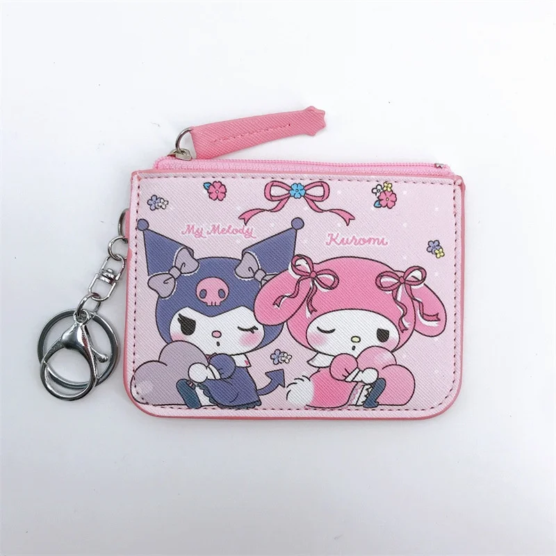 New Sanrio Kuromi My Melody Anime Coin Purse Cartoon Cinnamoroll Children Card Bag Cute Girls Pu Wallet Children Birthday Gifts image 3