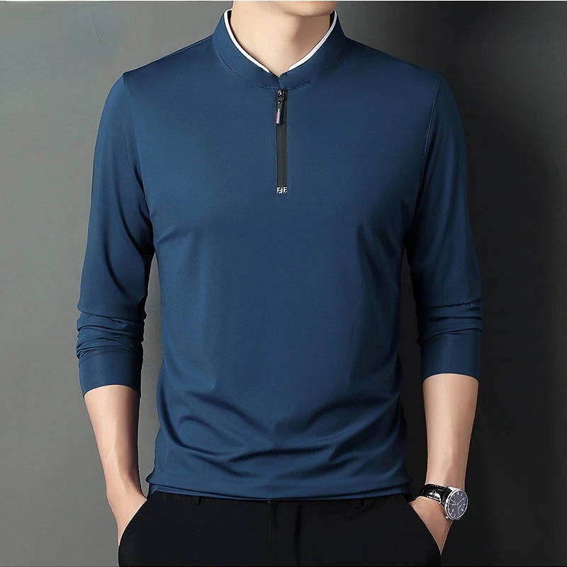 Fashion Men Long Sleeve Cotton Stripe Polo Shirts Spring Autumn New Korean Casual Male Clothes Lapel Loose Streetwear Tops 2023