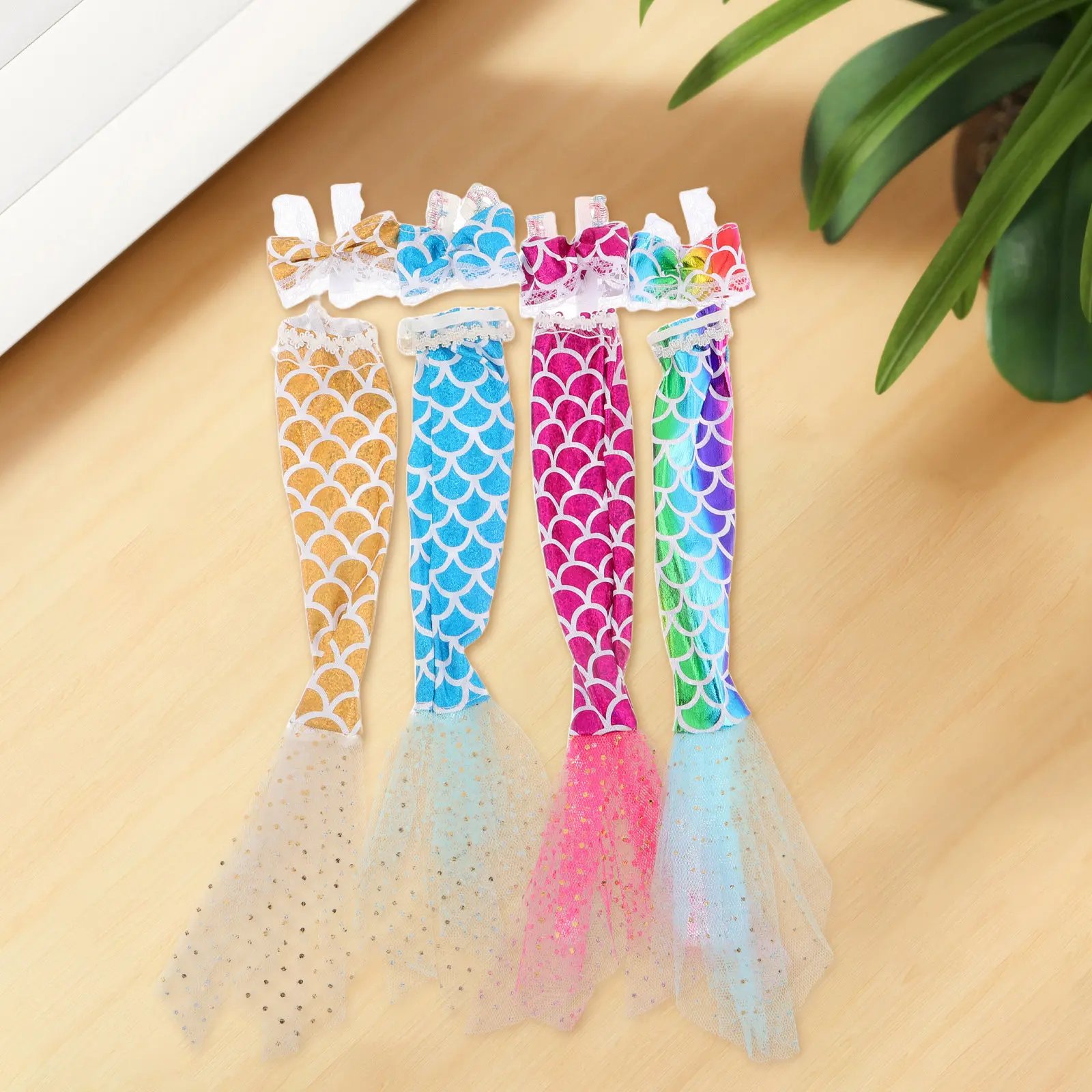 

4 Sets Mermaid Clothes Glitter Summer Dress Bikini Swimsuit for 11 Inch Fashion Accessories Outfits
