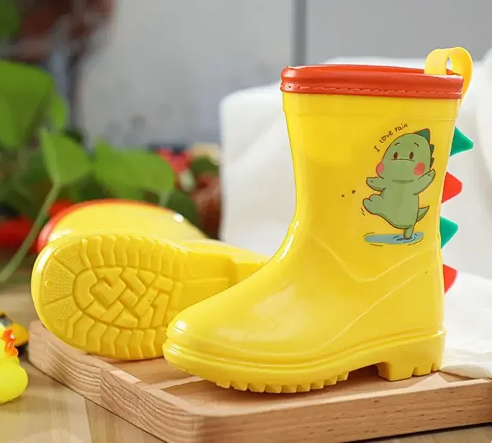 Children Rain Boots for Boys Cute Animals Water Shoes for Baby Girl Yellow Rain Boots Drop Shipping Rain Boots Kids