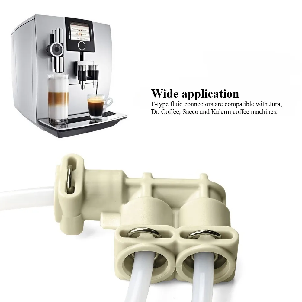 F-Shaped Fluid Connector Water Line Adapter for Coffee Machine Compatible with Jura Dr.coffee SAECO and Kalerm Coffee Machines
