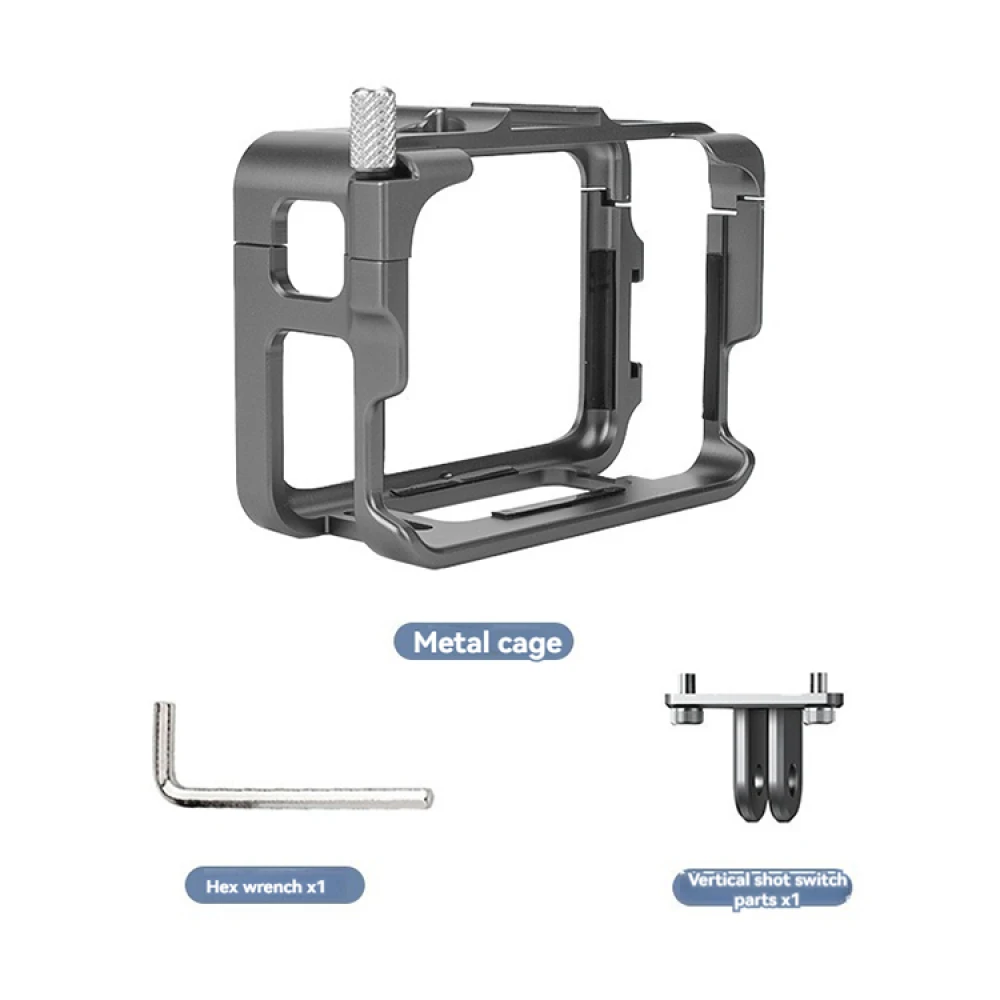 

Серебристо-серый универсальный металлический корпус с холодным башмаком для спортивной камеры защитная рамка для Insta360 Ace/Ace Pro Аксессуары