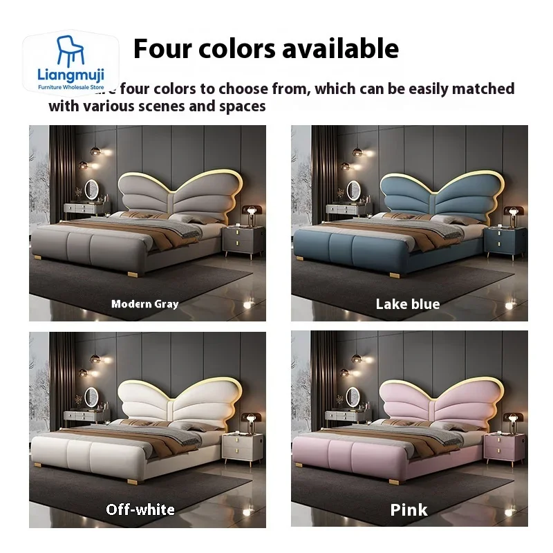 Cama Doble de Lujo Tamaño King, Estilo Europeo, Elegante, para Sala de Estar, Cama Matrimonial, Cama Queen, Cama Princesa, Muebles de Dormitorio