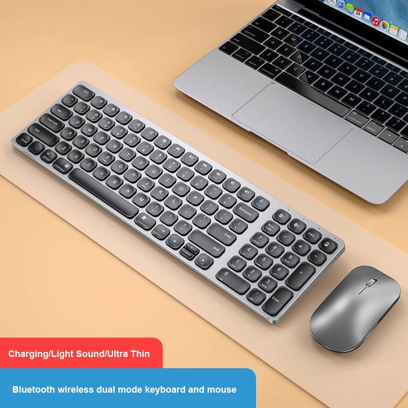 Wireless Bluetooth Dual-Mode Keyboard and Mouse Set Rechargeable Mute for Xiaomi Notebook Desktop Computer General Office iPad