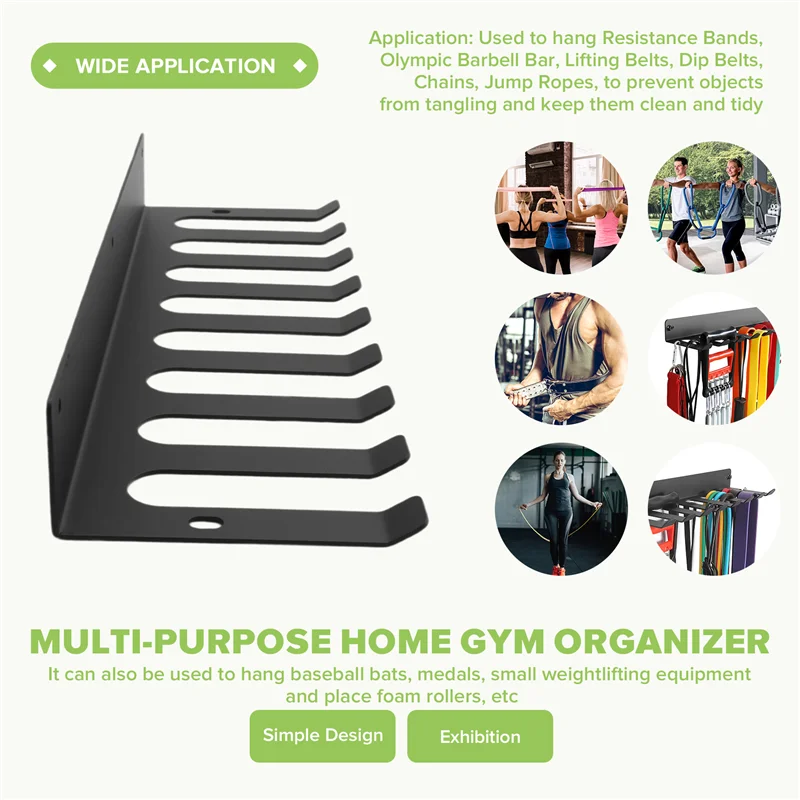 

B93B-1PCS Многоцелевой стеллаж для хранения спортивного инвентаря, эспандеры, вешалка для хранения, сверхмощная стойка для спортзала