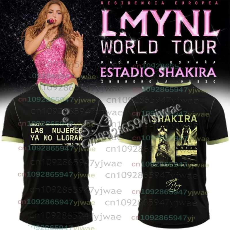 Shakira World Tour 26 T-Shirt Wolf LMYNL 2026 Kurzarm-T-Shirt Popmusik-Fans-Geschenk Loose Streetwear Tops Herren- und Damenbekleidung – Detail 4